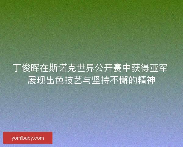 丁俊晖在斯诺克世界公开赛中获得亚军 展现出色技艺与坚持不懈的精神