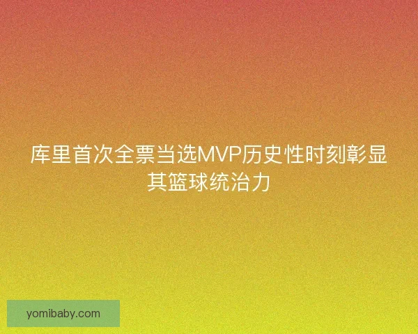 库里首次全票当选MVP历史性时刻彰显其篮球统治力